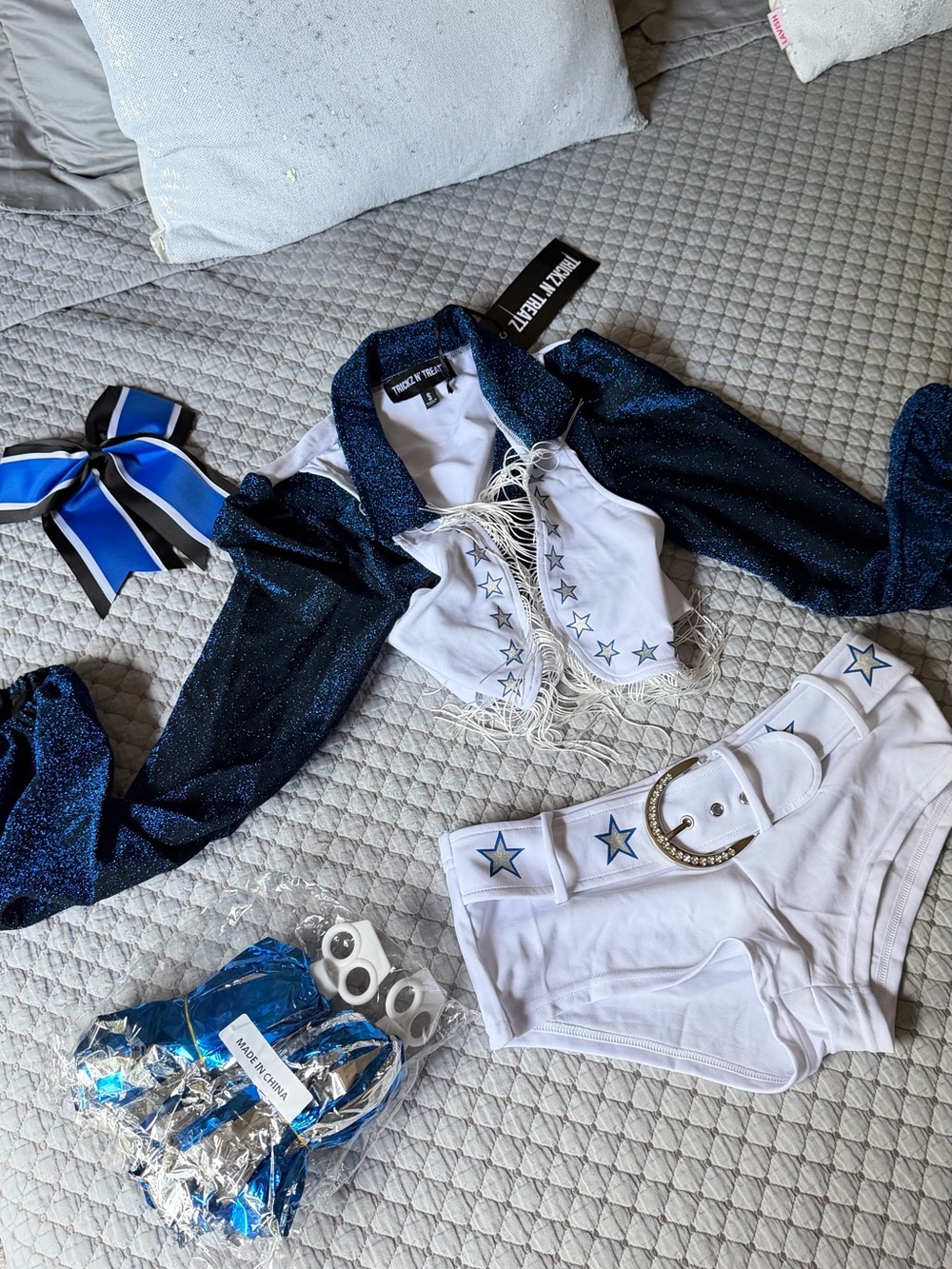 Dolls Kill Blue & White Cheerleader Costume Set – Size S ⭐️💙